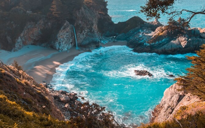 beach from top of the mountain